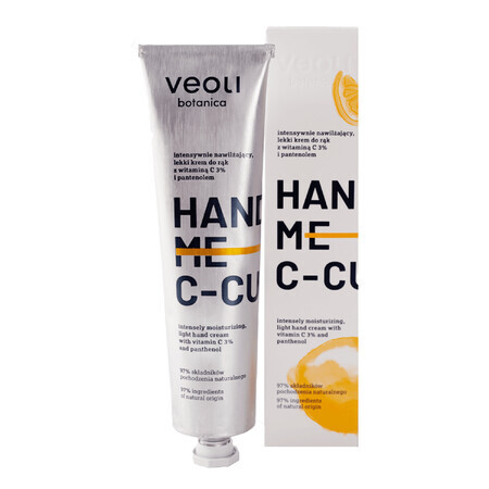 Veoli Botanica Hand Me C-Cure, cremă de mâini intens hidratantă cu vitamina C 3% și pantenol, 75 ml