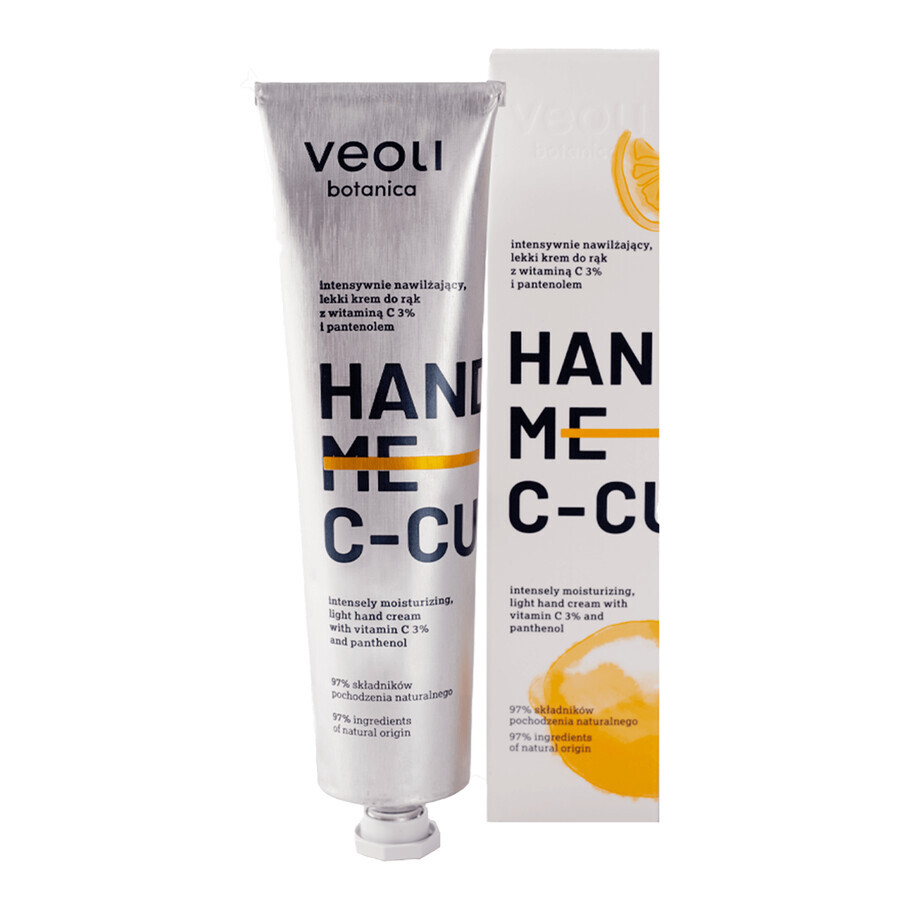 Veoli Botanica Hand Me C-Cure, cremă de mâini intens hidratantă cu vitamina C 3% și pantenol, 75 ml