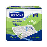 Septona Dry Plus, sanitary pads, scented, 90 x 60 cm, 15 pieces