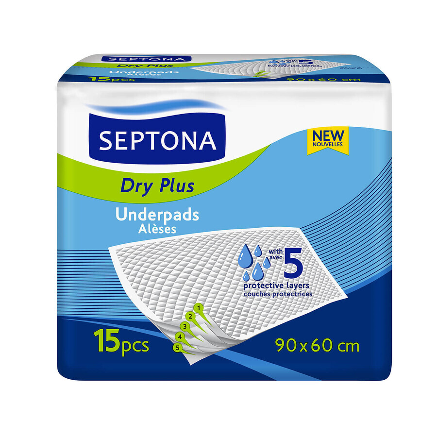 Septona Dry Plus, hygiënepads, 90 x 60 cm, 15 eenheden