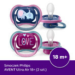 Avent Ultra Air, suzetă, silicon, simetrică, fată, SCF349/22, de la 18 luni, 2 bucăți