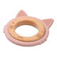 BabyOno wooden-silicone teat, kitten, pink, from birth, 1 pc.