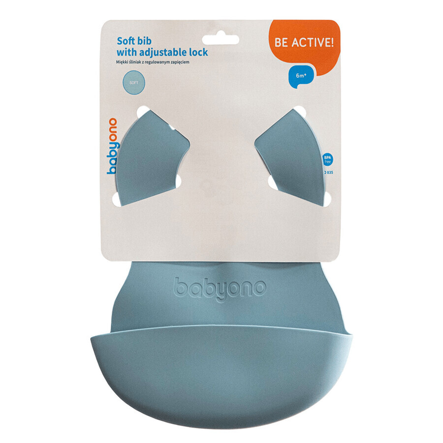 BabyOno, soft bib with pocket and adjustable closure