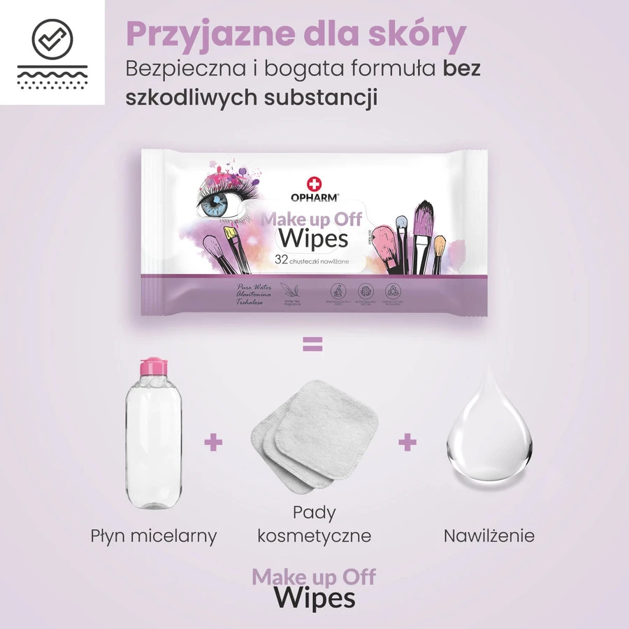 Opharm Make Up Off Wipes, salviette struccanti, 32 pezzi
