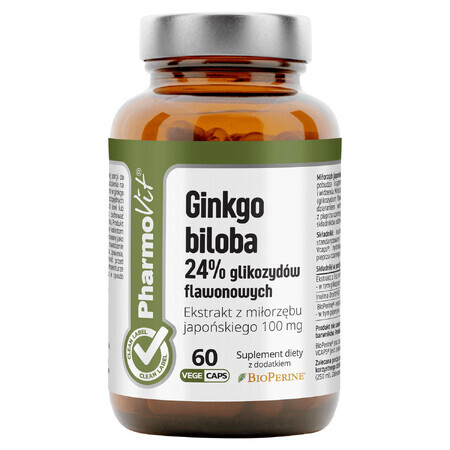 PharmoVit Ginkgo Biloba, Ginkgo Biloba, 60 capsules