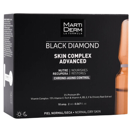 Set met gratis MartiDerm Black Diamond Skin Complex Advanced, gezichtsserum, 2 ml x 10 ampullen + Platinum Night Renew, nachtbooster, 2 ml x 5 ampullen