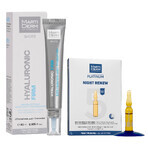 Set met gratis MartiDerm Shots Hyaluron Filler, gezichtsserum, 20 ml + Platinum Night Renew, nachtbooster, 2 ml x 5 ampullen