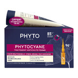 Phytocayne set, behandeling tegen haaruitval voor vrouwen, reactieampullen, 12 x 5 ml + shampoo, 100 ml