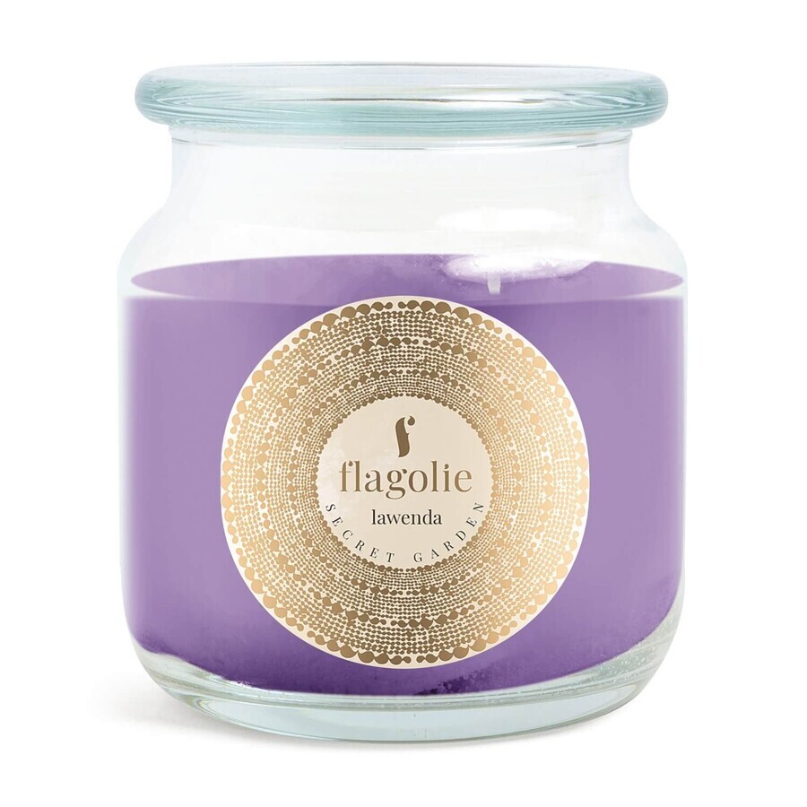 Flagolie, candela di soia, Giardino segreto, lavanda, 400 g