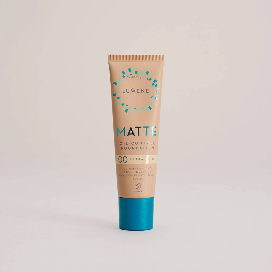 Lumene Matte, matterende foundation, Nr. 00 Ultra Light, 30 ml