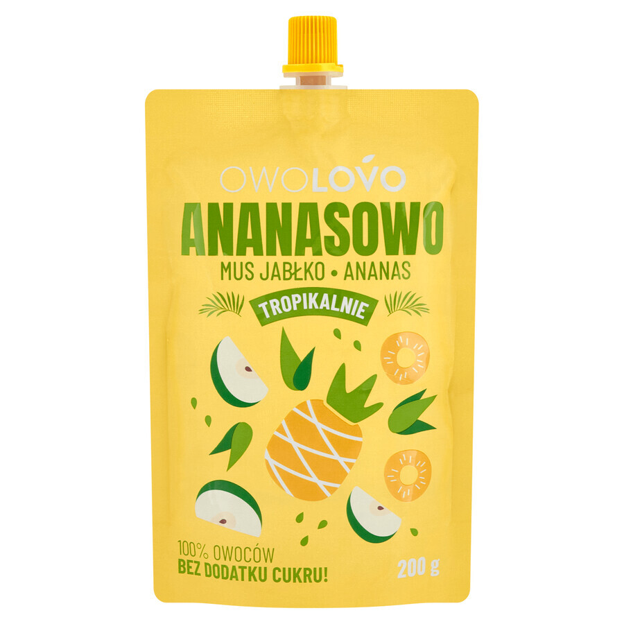 Owolovo Tropisch Ananas Appel en Ananas Mousse in een tube, 200 g