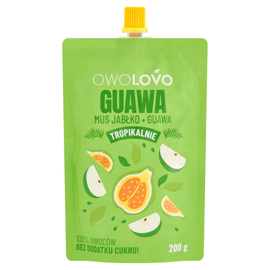 Owolovo Tropically Guava Mousse de mere și guava într-un tub, 200 g