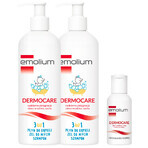 Emolium Dermocare 3-in-1 set, badlotion, wasgel en shampoo, na 1 maand, 2 x 400 ml + bademulsie, 50 ml gratis