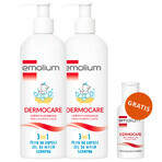 Emolium Dermocare 3-in-1 set, badlotion, wasgel en shampoo, na 1 maand, 2 x 400 ml + bademulsie, 50 ml gratis