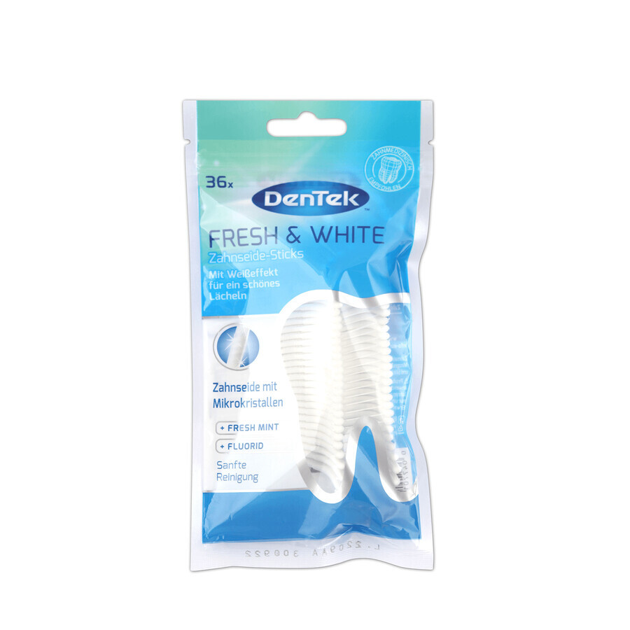 DenTek Fresh&amp;White, stuzzicadenti con filo interdentale, 36 pezzi