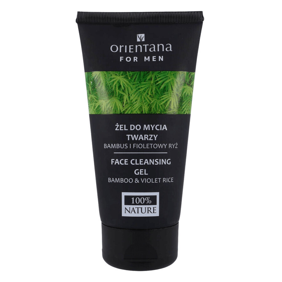 Orientana For Men, gezichtsreinigingsgel, bamboe en paarse rijst, 150 ml