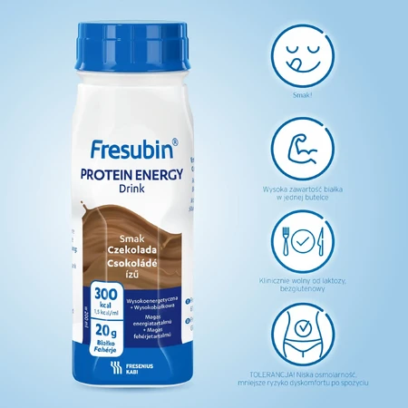 Fresubin Protein Energy Drink, préparation nutritionnelle, goût chocolat, 4x200 ml