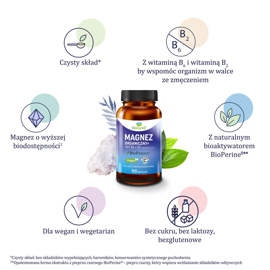 Naturell Organic Magnesium+, 100 gélules