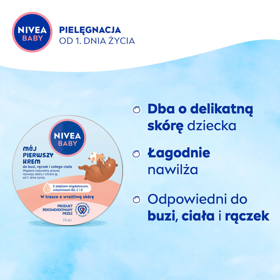 Nivea Baby My first cream, pour le visage, les mains et le corps, dès 1 jour de vie, 75 ml