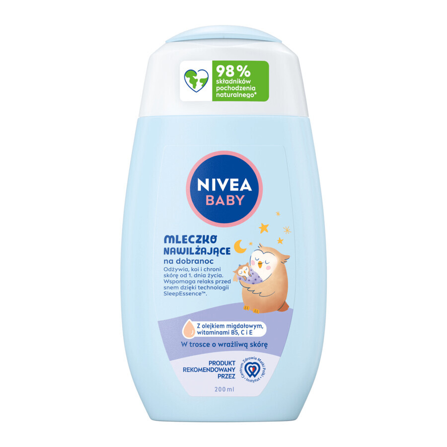 Nivea Baby, lait hydratant pour le coucher, dès le premier jour, 200 ml