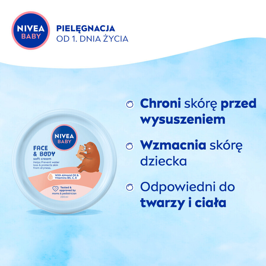 Nivea Baby, Gesichts- und Körperpflegecreme, ab Tag 1, 200 ml