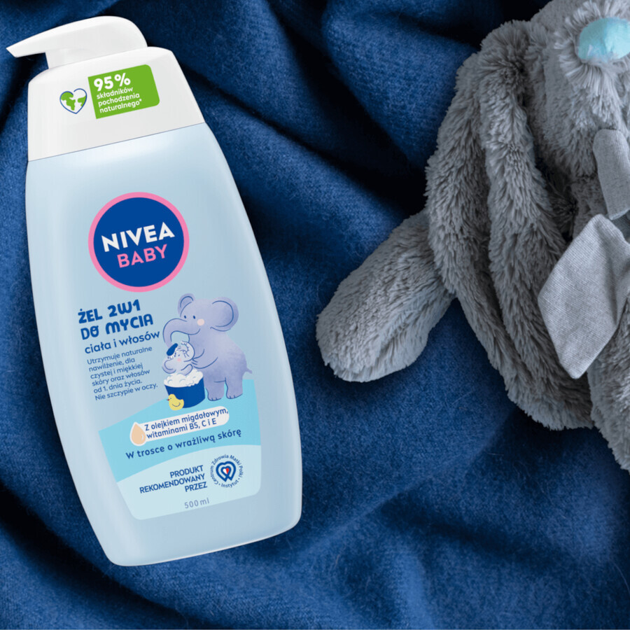 Nivea Baby, 2 in 1 cleansing gel for body and hair, from the first day, 500 ml