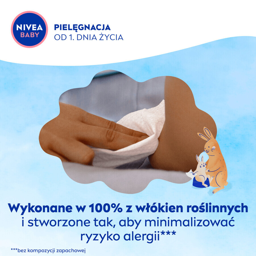 Nivea Baby Toddies, șervețele umede, biodegradabile, 57 bucăți