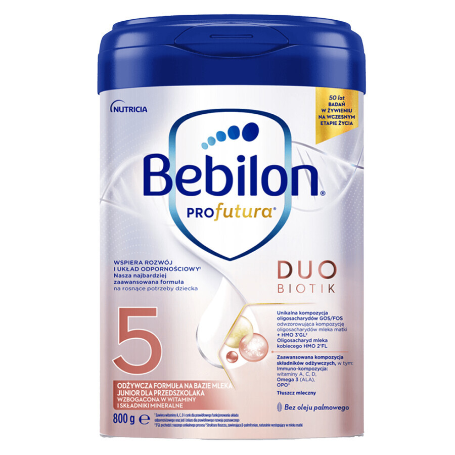 Bebilon Profutura DuoBiotik 5, fórmula nutricional a base de leche, para preescolares, 800 g