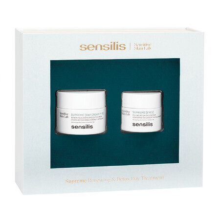 Sensilis Supreme Renewing&amp;Detox set, dagcrème, SPF15, 50 ml + oogcrème, 25 ml