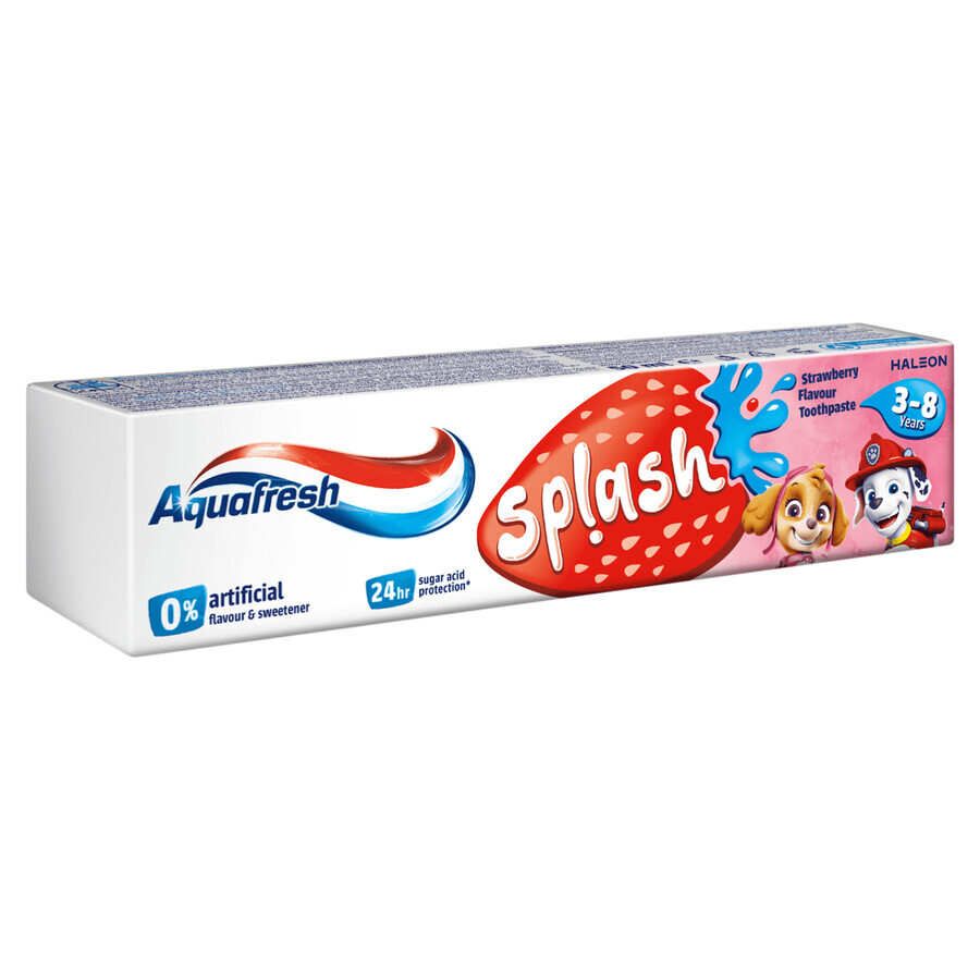 Aquafresh Splash Kids, toothpaste for children 3-8 years, strawberry, 50 ml