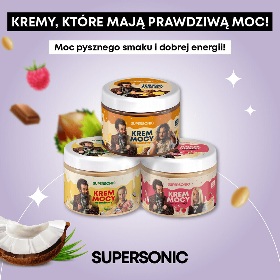 Supersonic Power Cream, hazelnut cream, white chocolate with orange flavor, 250 g