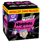 Pampers Ninjamas Pantaloni pijama, scutece pentru fete, 8-12 ani, 27-43 kg, 54 bucăți