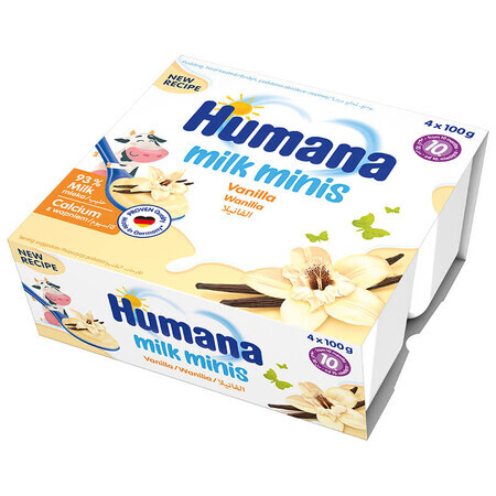 Humana Milk Minis Dessert, vanillepudding, na 10 maanden, 4 x 100 g