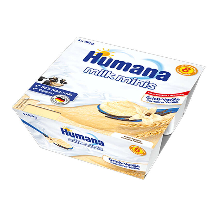 Humana Melk Minis Dessert, pap met biscuit, na 8 maanden, 4 x 100 g