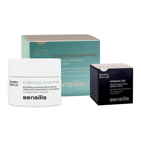 Sensilis Supreme, verjongende en regenererende dagcrème, SPF 15, 50 ml + Upgrade AR, verstevigende en verzachtende sorbetcrème, 5 ml gratis