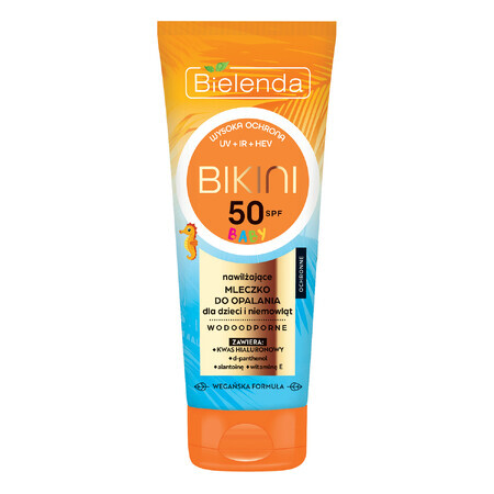 Bielenda Bikini Baby Moisturizing Sun Lotion for Children and Babies Waterproof SPF 50 100ml