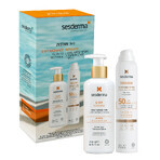 Set Sesderma, C-Vit Radiance, lapte de corp iluminator, 250 ml + Repaskin, spray de protecție solară transparent, SPF 50, 200 ml 