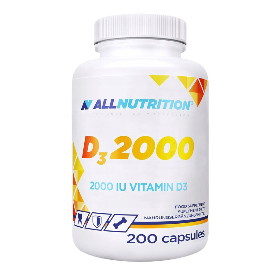 Allnutrition D3 2000 kit, 200 capsule + Vitamina C 1000 mg, 200 capsule 