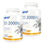 SFD D3 set 2000 UI, vitamina D 50 µg, 2 x 200 comprimidos