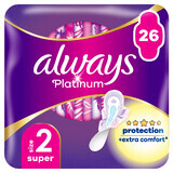 Always Platinum, maandverband met vleugels, maat 2, Super, 26 stuks