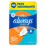 Always Ultra, maandverband met vleugels, maat 1, Normaal, 40 stuks