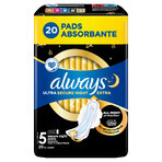 Always Ultra, assorbenti con ali, taglia 5, Secure Night Extra, 20 pezzi