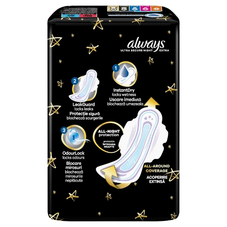 Always Ultra, maandverband met vleugels, maat 5, Secure Night Extra, 20 stuks