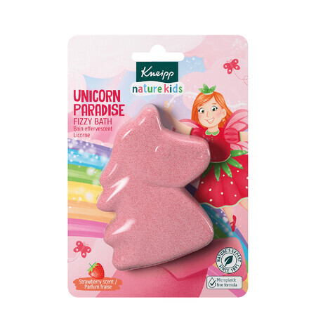 Kneipp Nature Kids Unicorn Land, figurine de bain effervescente pour enfants, fraise, 85 g