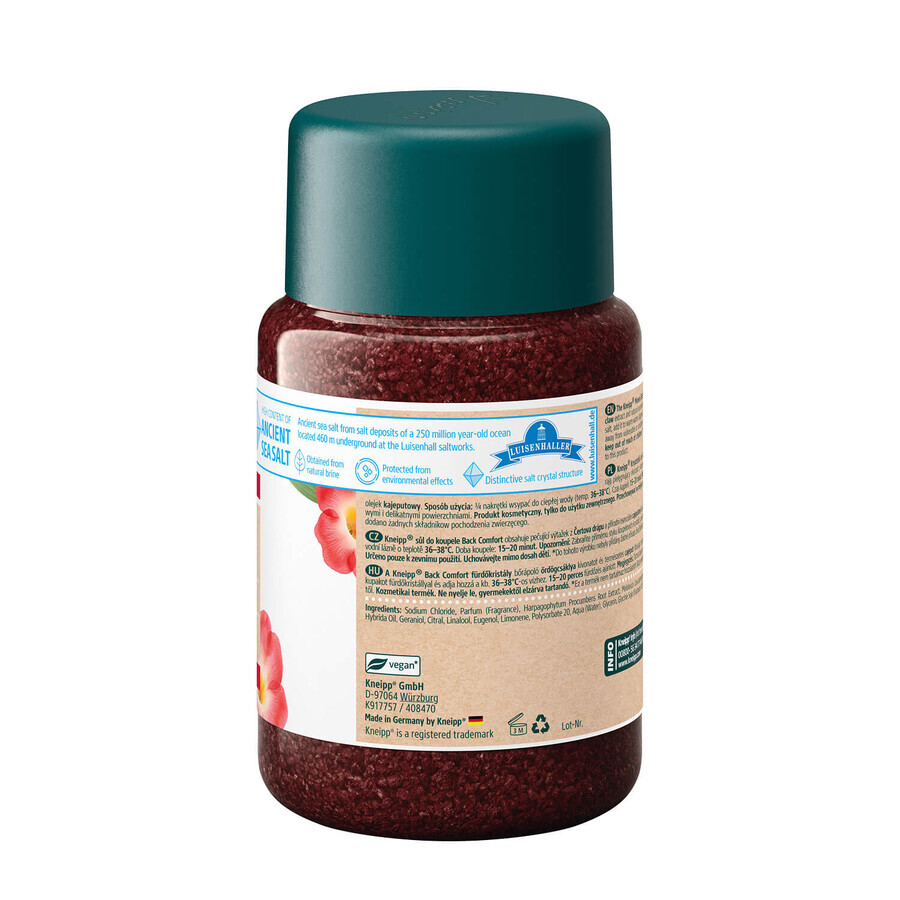 Kneipp Rug Comfort, mineraalzout badkristallen, zwarte klauw, 500 g