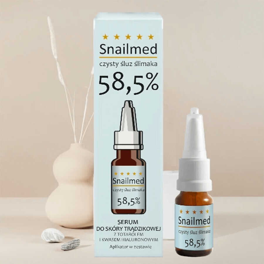 Snailmed zuiver slakkenslijm 58,5%, normaliserend anti-acne serum, met totarol en hyaluronzuur, 8 ml