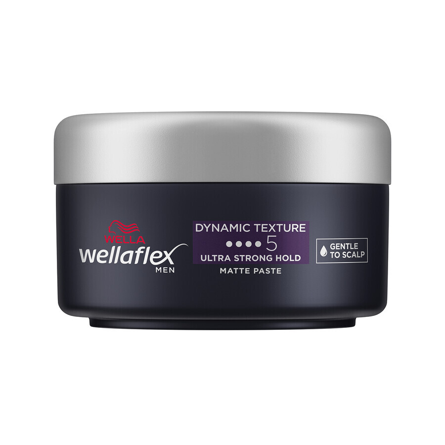 Wella Wellaflex Men, pâte coiffante mate pour cheveux, tenue ultra-forte, 75 ml