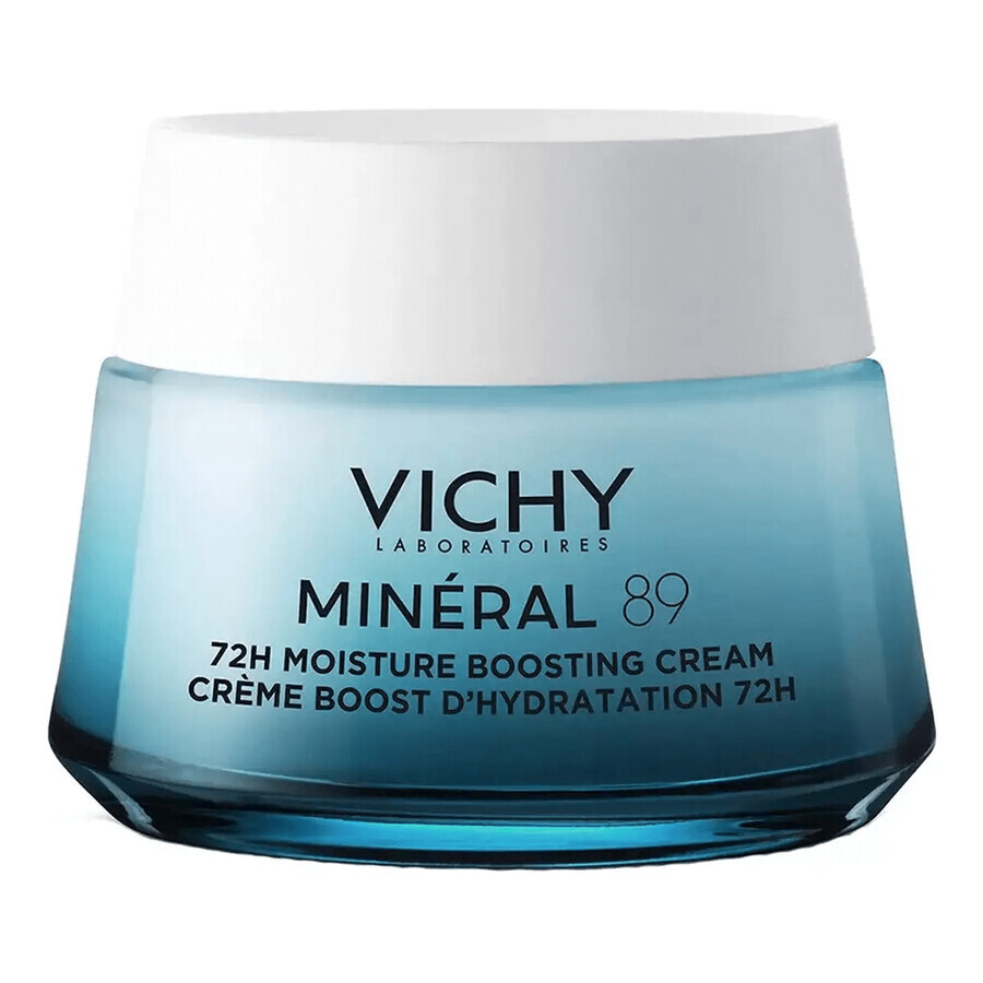 Set Vichy Mineral 89, moisturizing and revitalizing cream, 72h, 50 ml + Capital Soleil UV-Age Daily, photo antiaging fluid, SPF 50+, 40 ml + free make-up bag