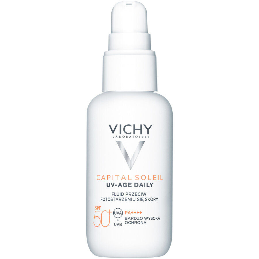 Set Vichy Mineral 89, moisturizing and revitalizing cream, 72h, 50 ml + Capital Soleil UV-Age Daily, photo antiaging fluid, SPF 50+, 40 ml + free make-up bag