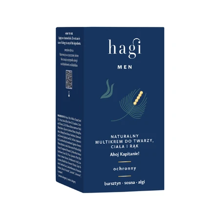 Hagi Men Ahoj Kapitan, multicrema natural para cara, cuerpo y manos, protectora, 50 ml